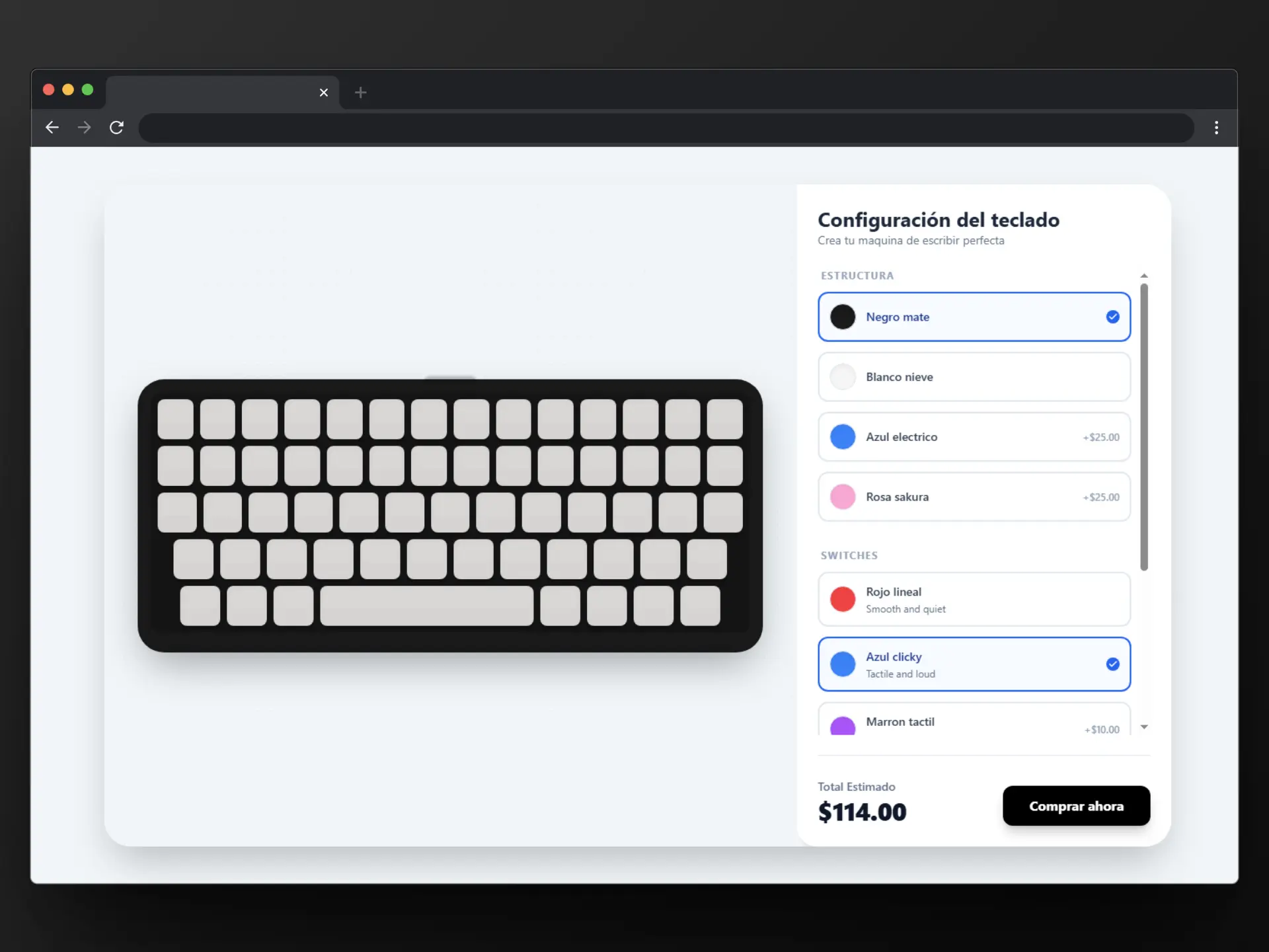 Keyboard Builder | Configurador E-commerce Interactivo