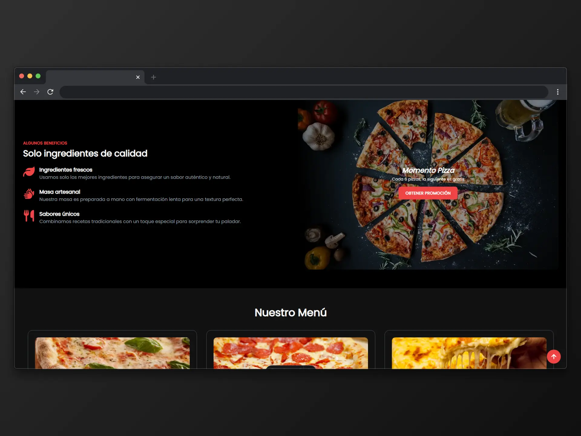 Traditional Pizza | Sitio web de pizzería